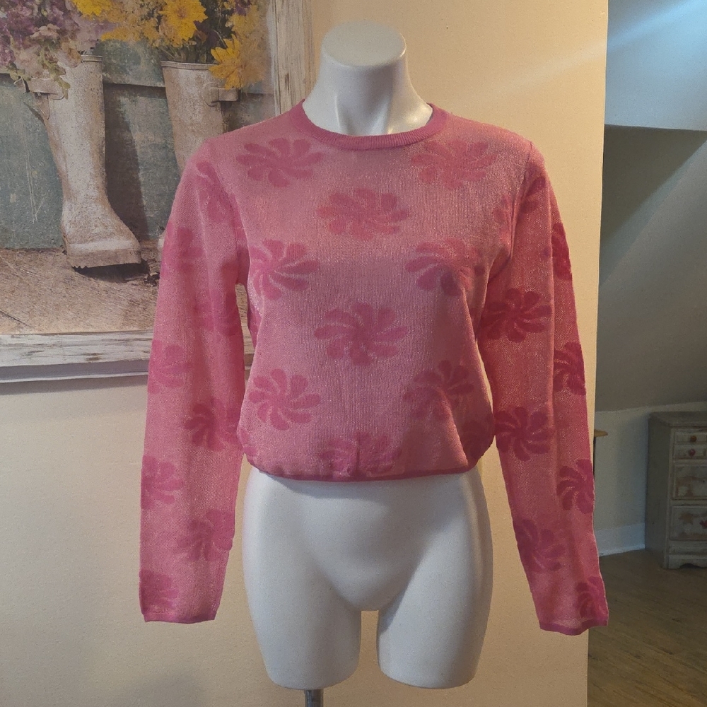 NWT-  Zara Pink Floral Sweatshirt